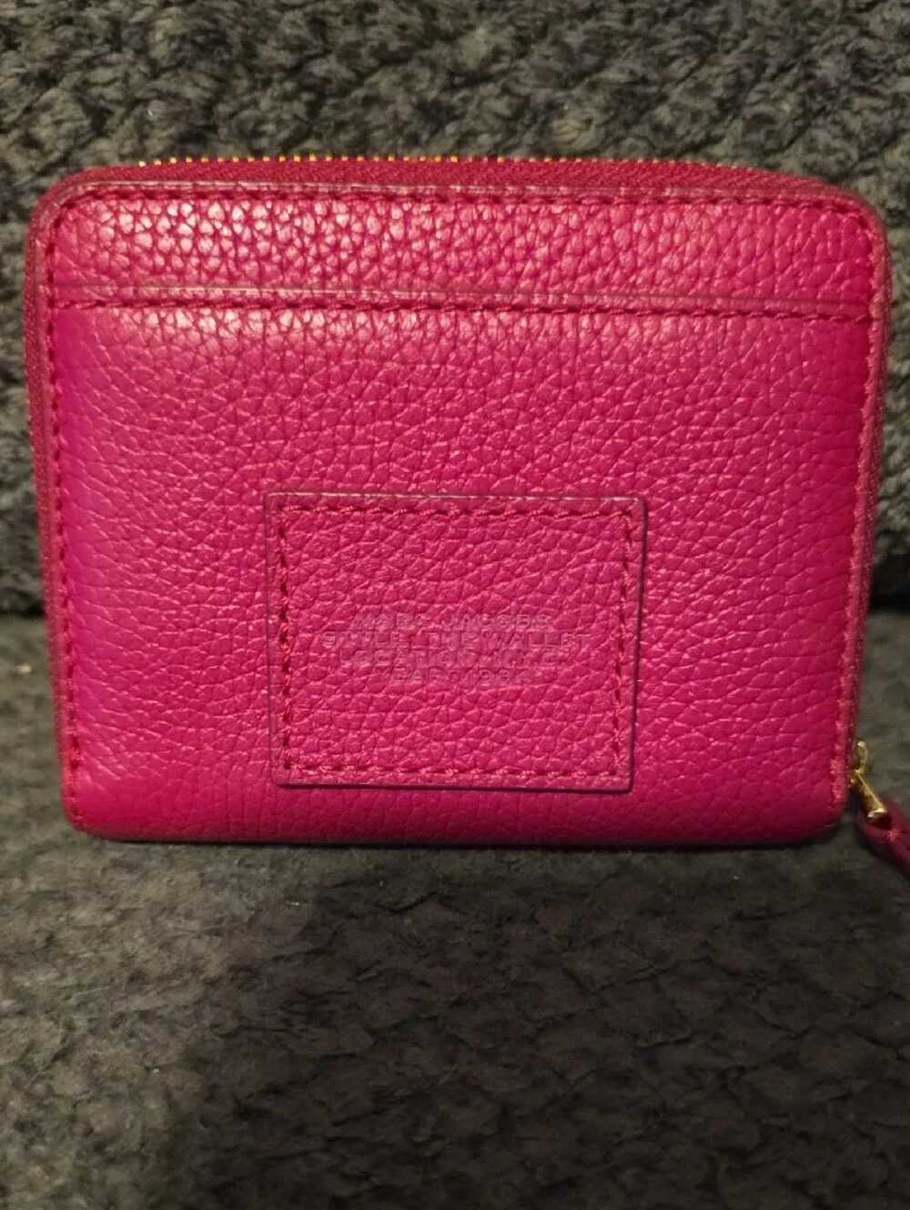 Marc Jacobs Pink Pebbled Leather Zip Wallet